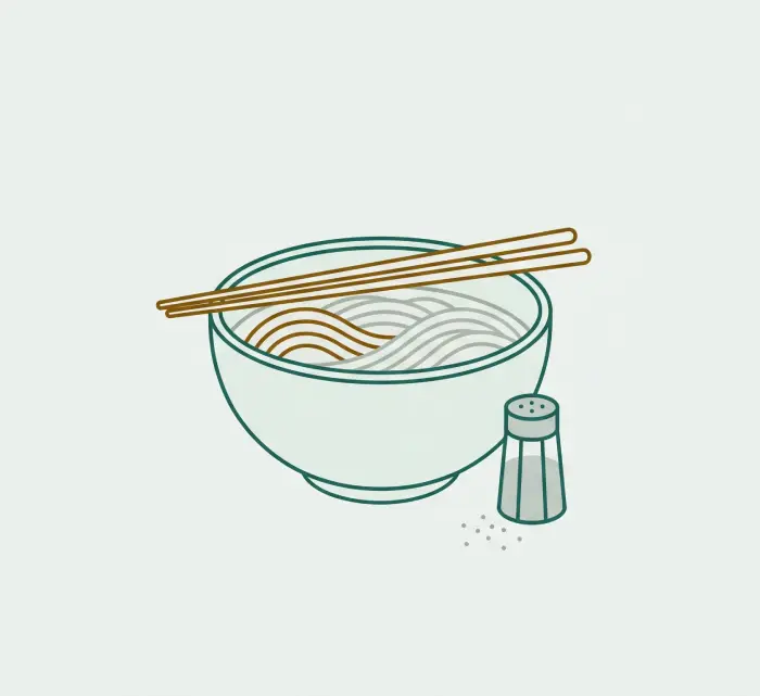 국수 그릇과 소금 통 일러스트