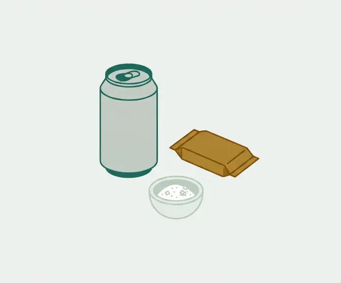 제로 음료 캔과 과자 일러스트